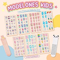 Modelones 144Pcs 6 Pack Press On Nails For Kids Children Acrylic Fake Nails Preglue Full Cover Glitter Gradient Color Cloud Hea