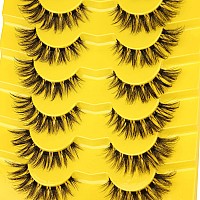 Lashes Natural Look False Eyelashes Clear Band Wispy Faux Mink Eyelashes Fluffy Short Natural False Lashes Cat Eye Strip Lashes