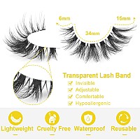 Lashes Natural Look False Eyelashes Clear Band Wispy Faux Mink Eyelashes Fluffy Short Natural False Lashes Cat Eye Strip Lashes