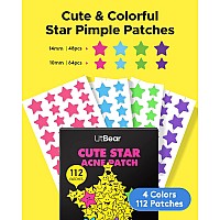 Litbear Acne Patch Pimple Patch Colorful Star Hydrocolloid Acne Patches For Face Cute Zit Patch Acne Sticker Spot Pimple Patch