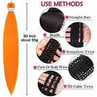 Alrence Pre Stretched Braiding Hair Long Braid 30 Inch 8 Packs Professional Braiding Hair Extensions Synthetic Crochet Twist Bra