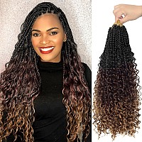 Goddess Box Braids Crochet Hair With Curly Ends 18 Inch Bohomian Box Braids Crochet Braids 8 Packs 3X Crochet Braids Synthetic B