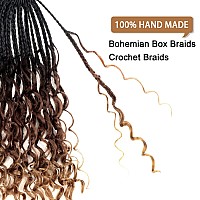 Goddess Box Braids Crochet Hair With Curly Ends 18 Inch Bohomian Box Braids Crochet Braids 8 Packs 3X Crochet Braids Synthetic B