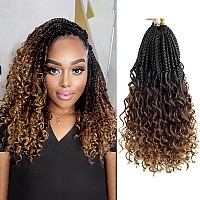 Goddess Box Braids Crochet Hair With Curly Ends 14 Inch Bohomian Box Braids Crochet Braids 8 Packs 3X Crochet Braids Synthetic B