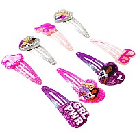 Luv Her Barbie Hair Clips For Girls Snap Clips 8 Pack Multi Color Ages 3