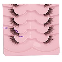 Gmagictobo False Eyelashes Fluffy Half Lashes Natural Look Cat Eye Lashes Pack False Lashes Extensions Fake Eyelashes 7 Pairs Mu