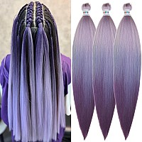 Leticia Ombre Dream Purple Braiding Hair Pre Stretched Kanekalon Braiding Hair