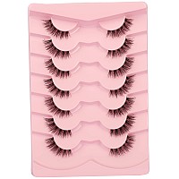 Gmagictobo Lashes Natural Look Cat Eye Half Lashes Fluffy False Eyelashes Extensions Look Clear Band Lashes Pack Fake Eye Lashes