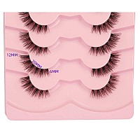 Gmagictobo Lashes Natural Look Cat Eye Half Lashes Fluffy False Eyelashes Extensions Look Clear Band Lashes Pack Fake Eye Lashes