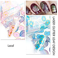 Lace Flower Nail Foil Transfer Stickers Nail Art Supplies 10 Flowers Patterns Nail Foils Designs Western Floral Nail Art Decals