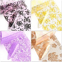 Lace Flower Nail Foil Transfer Stickers Nail Art Supplies 10 Flowers Patterns Nail Foils Designs Western Floral Nail Art Decals