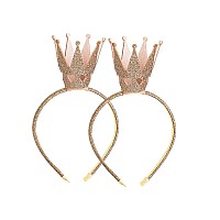 Ever Fairy Girls Shiny Crown Hairband Princess Girl Crown Headband Wedding Gold 2 Pcs