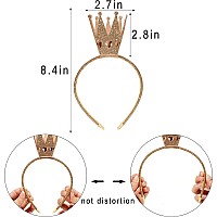 Ever Fairy Girls Shiny Crown Hairband Princess Girl Crown Headband Wedding Gold 2 Pcs