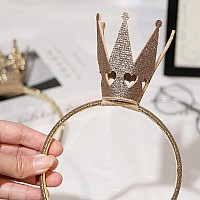 Ever Fairy Girls Shiny Crown Hairband Princess Girl Crown Headband Wedding Gold 2 Pcs