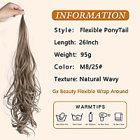 Ponytail Hair Extensions 26 Inch Flexible Wrap Around Ponytail Curl Synthetic Ponytail Wig Women Daily Use 26 Inchm825