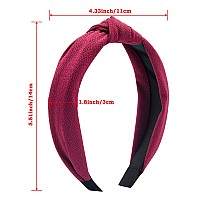 Siquk Top Knot Headband 15 Pieces Wide Cloth Cross Knot Headbands For Women In 15 Colors