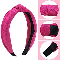 Siquk Top Knot Headband 15 Pieces Wide Cloth Cross Knot Headbands For Women In 15 Colors