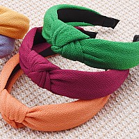 Siquk Top Knot Headband 15 Pieces Wide Cloth Cross Knot Headbands For Women In 15 Colors