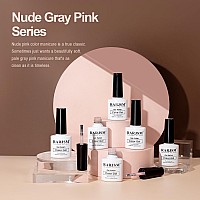 Rarjsm Nude Gel Nail Polish Sheer Jelly Gray Pale Pink Gel Polish Set Of 6 Transparent Colors Clear Light Brown Gray Purple Neut