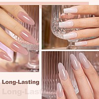 Rarjsm Nude Gel Nail Polish Sheer Jelly Gray Pale Pink Gel Polish Set Of 6 Transparent Colors Clear Light Brown Gray Purple Neut