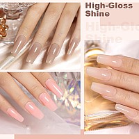 Rarjsm Nude Gel Nail Polish Sheer Jelly Gray Pale Pink Gel Polish Set Of 6 Transparent Colors Clear Light Brown Gray Purple Neut