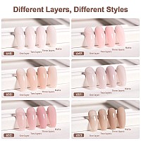 Rarjsm Nude Gel Nail Polish Sheer Jelly Gray Pale Pink Gel Polish Set Of 6 Transparent Colors Clear Light Brown Gray Purple Neut