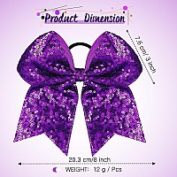 2 Packs Jumbo Cheerleading Bow 8 Inch Cheer Hair Bows Large Cheerleading Hair Bows With Ponytail Holder For Teen Girls Softball