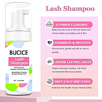 Bucice 202 Floz 60Ml Lash Shampoo For Lash Extensions Removing Eyelid Face Foaming Cleanser And Premium Eyelash Extension C