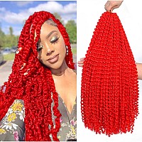 Passion Twist Hair 24 Inch 6Packs Red Water Wave Braiding Hair For Butterfly Locs Passion Twists Long Bohemian Protective Hair E