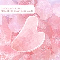 Fuiyoocen Gua Sha Facial Tools Natural Rose Quartz Guasha Tool For Face Double Chin Jawline Gua Sha Stone Selfskin Care Fac