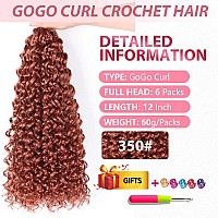 12Inch Gogo Curl Crochet Hair 6Packs Water Wave Crotchet Hair Curl Crochet Hair For Women 12 Inch 350