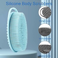 Silicone Body Scrubber Exfoliating Silicone Body Shower Silicone Loofah 2 In 1 Bath And Shampoo Brush Body Scrubber Shower Cl