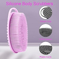 Soft Silicone Body Shower Exfoliating Silicone Body Scrubber Silicone Loofah 2 In 1 Bath And Shampoo Brush Body Scrubber Show