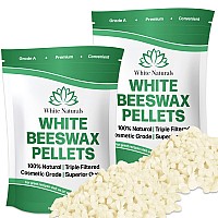 White Beeswax Pellets 2Lb 1Lb In Each Bag Pure Natural Cosmetic Grade Organic Bees Wax Pastilles 3X Filtered Great For