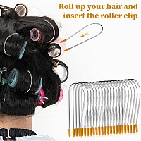 20 Pieces Hair Roller Clips And Pins Kit Portable Travel Strong Securing Clips For Long Hair Fit 1 Inch Rollers