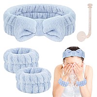 Ceretia Face Wash Headband And Wristband Set Wrist Towels For Washing Face With Holder Microfiber Wristbands For Washing Face A