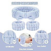 Ceretia Face Wash Headband And Wristband Set Wrist Towels For Washing Face With Holder Microfiber Wristbands For Washing Face A