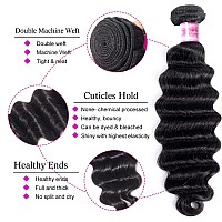 Aelinsi Loose Deep Wave Bundles 16 18 20 22 12A Brazilian Virgin Hair Weave Human Hair 4 Bundles 100 Unprocessed Loose Deep W