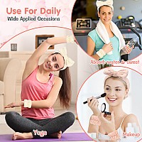 Umiku 12 Pcs Coral Fleece Spa Face Washing Headbands And Wristbands For Women Girls Use Daily For Spa Makeup Shower Wash Face