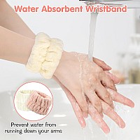 Umiku 12 Pcs Coral Fleece Spa Face Washing Headbands And Wristbands For Women Girls Use Daily For Spa Makeup Shower Wash Face