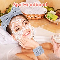 12 Pcs Womens Face Wash Set Soft Coral Fleece Headbands Wristbands For Skincare Facial Makeup Spa Gifts