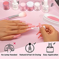 Rosalind 13Pcs Dip Nails Powder Starter Kit6 Colors Dip Powder Nail Clear Nude Pink Series Dip Powder Colors Set With Basetop