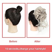 Kethbe Messy Bun Hair Piece Tousled Updo Hair Buns Extension Elastic Hair Band Hair Pieces Curly Hair Bun Scrunchie For Women F