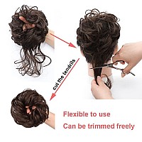 Kethbe Messy Bun Hair Piece Tousled Updo Hair Buns Extension Elastic Hair Band Hair Pieces Curly Hair Bun Scrunchie For Women F