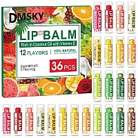 Dmsky 36 Pack Lip Balm Natural Lip Balm Bulk With Vitamin E And Coconut Oil Lip Care Product Moisturizing Soothing Chapped Li