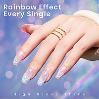 Mizhse Cat Eye Gel Nail Polish Rainbow Cat Eye Holographic Glitter 9D Cateye Soak Off U V Led Gel Polish For Nail Salon Home Diy