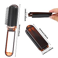 Mozeat Lens Folding Hair Brush With Mirror Compact Travel Brush Portable Hair Comb Mini Hair Brush Travel Comb For Gym Trip