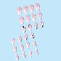 Yoyoee Medium Coffin Press On Nails Crystal Gem Design Fake Nails Acrylic Gradient Bling False Nails Reusable Ballerina Stick On