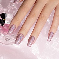 Rarjsm Holographic Gel Nail Polish Grape Purple Rainbow Glitter Reflective Iridescent Gel Polish Curing Required Unicorn Mirror