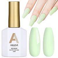 Aillsa Pastel Gel Nail Polish Macaron Mint Green Gel Polish Bright Summer Colors Cotton Candy Nail Polish Soak Off U V Gel For F